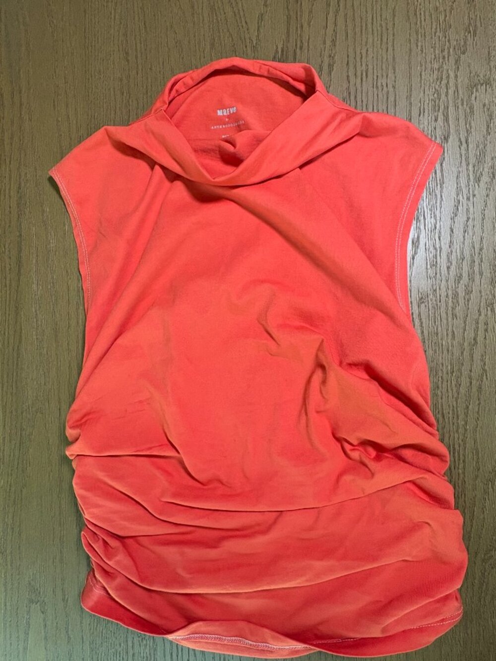 Maeve by Anthropologie Mock Neck Muscle Tee with Ruched Sides - Picture 2 of 6